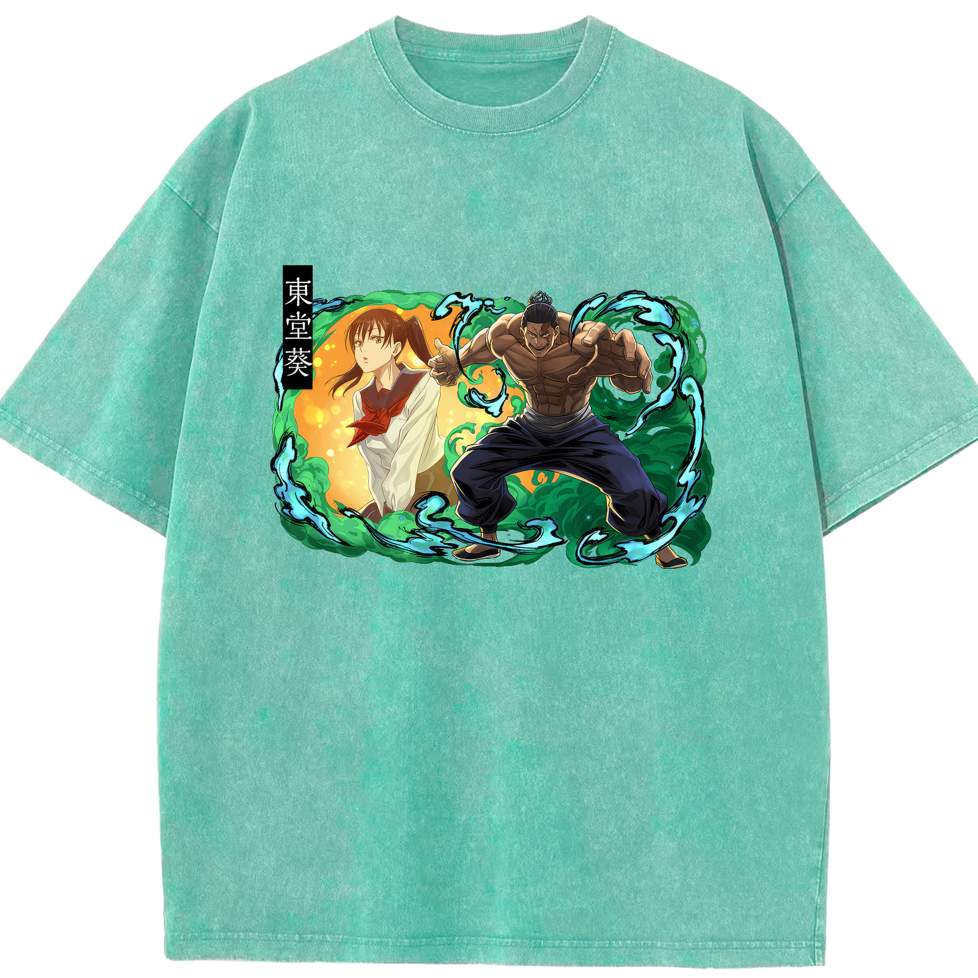 （画像用） 呪術廻戦 Jujutsu Kaisen 綿100% ヴィンテージ風 半袖Tシャツ（フロントプリント）